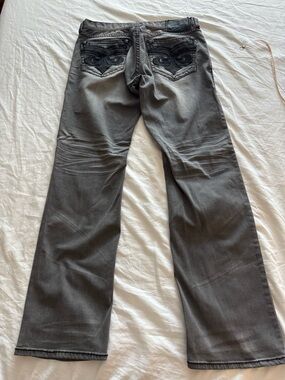 Affliction Blake Grey Distressed Jeans size 33